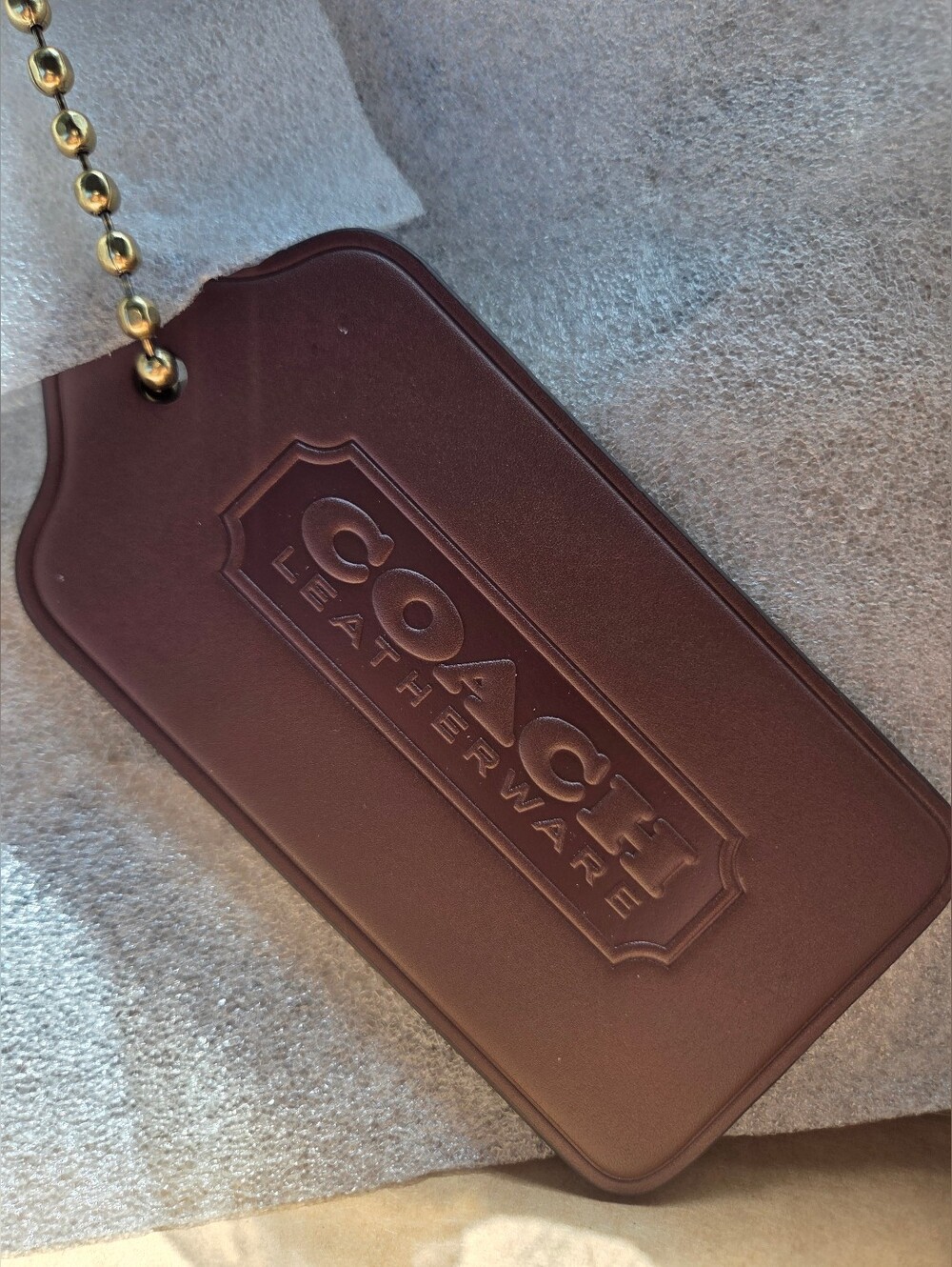 NWT Coach XL handtag Dark Brown